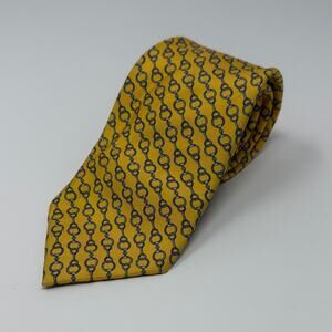 Brooks Brothers 100% Silk Chain Tie - Gold/Silver